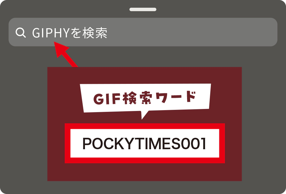 表記されたGIF検索ワードをゲットしてオリジナルスタンプを使おう！